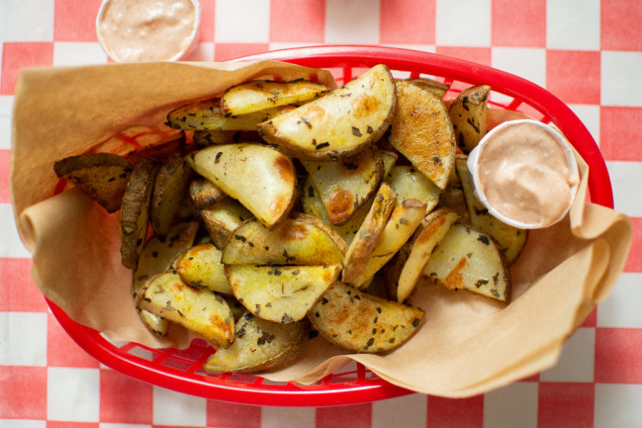Vegan Roasted Home Fries with Fry Sauce