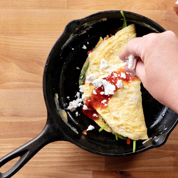 Spicy Fresno Omelette with Goat Cheese