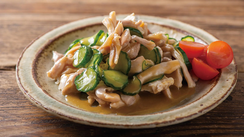 Steamed Chicken and Cucumber with Yuzu Miso Premium Sauce