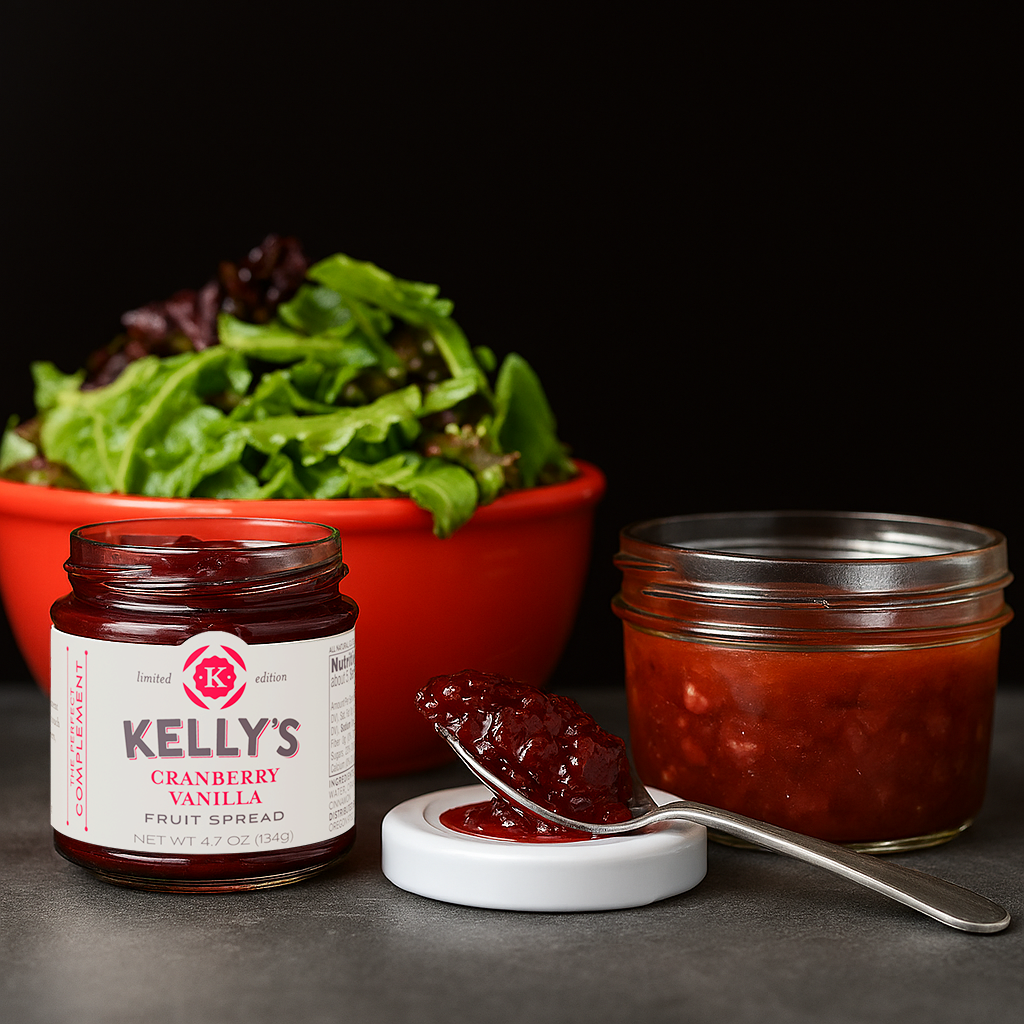 KELLY’S JELLY VINAIGRETTE WITH CRANBERRY VANILLA PRESERVES