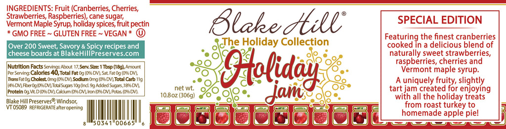 Blake Hill Holiday Jam 10.8oz nutrition facts